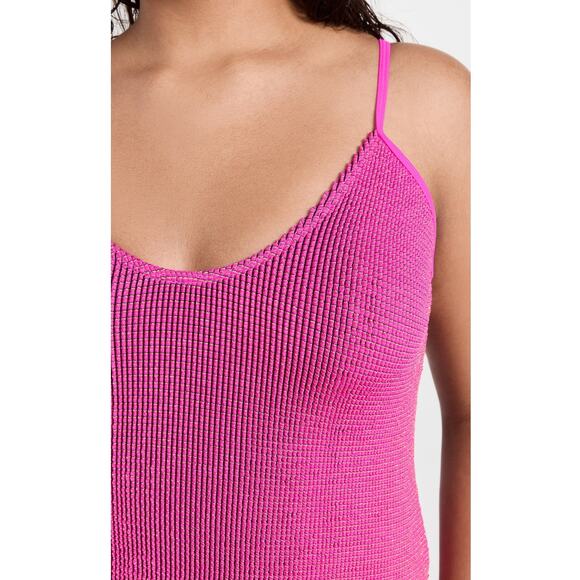 Good American Always Fits One Piece Swimsuit in Fuchsia Pink Metallic - Picture 3 of 12